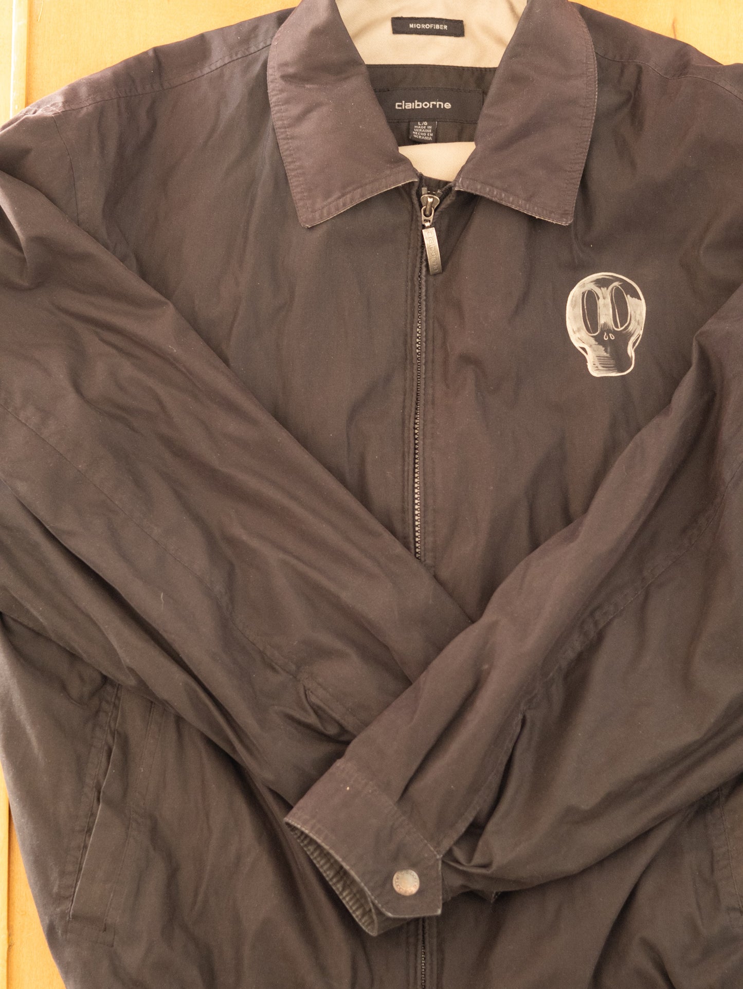Claiborne Microfiber Bomber Jacket Reworked