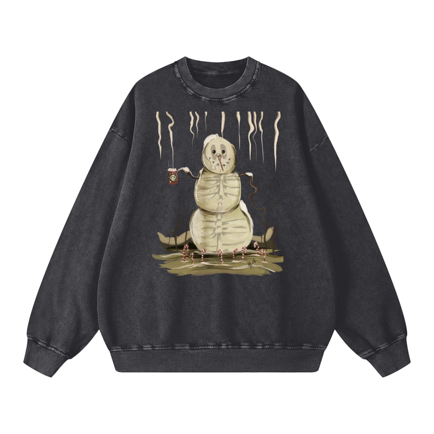 Dead Inside Snow Washed Oversized Sweatshirt