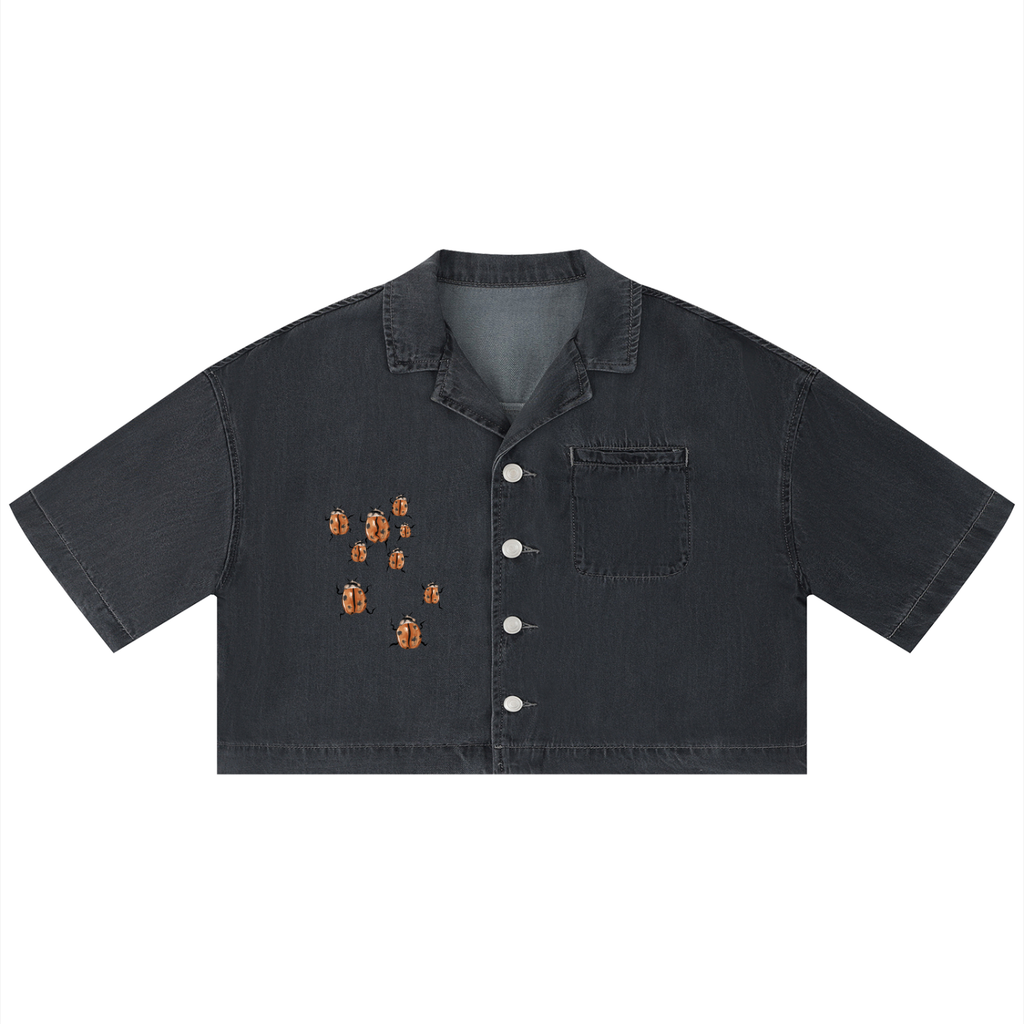 Women's Vintage Wash Boxy Cropped Shirt