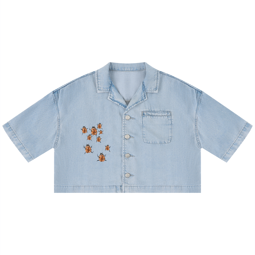 Women's Vintage Wash Boxy Cropped Shirt