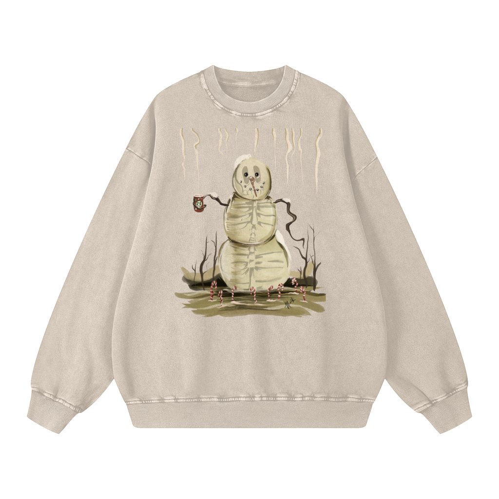 Dead Inside Snow Washed Oversized Sweatshirt